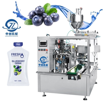 Speed ​​Adjustable Doypack Beverage Filling Machines Blueberry Juice Water Premade Bag Pouch Automatic Liquid Packing Machine